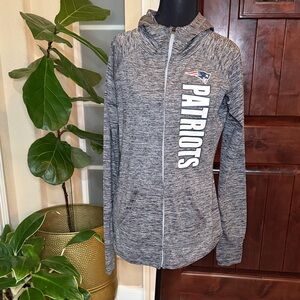 NFL Patriots Women's Heathered Gray Zip-Up Jacket Size S